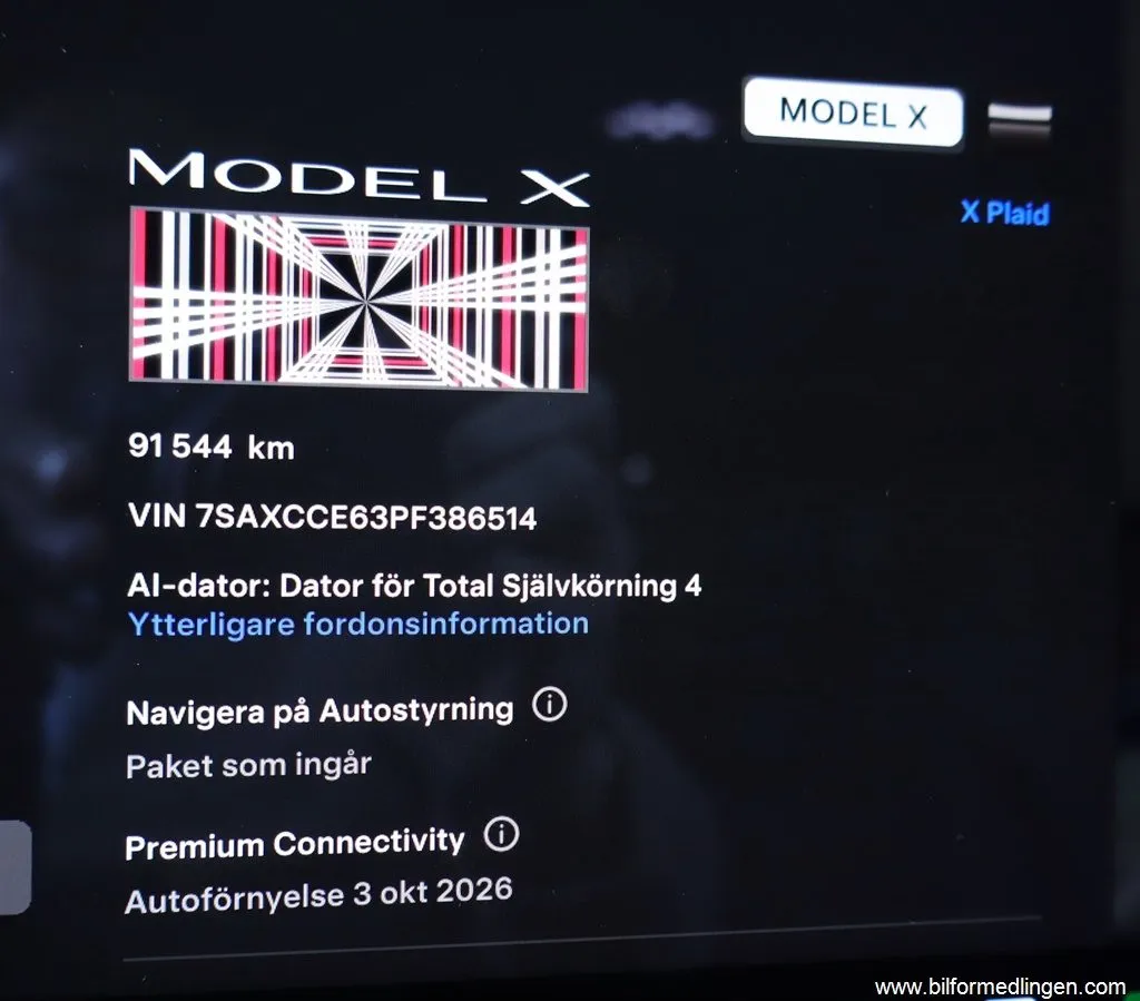 Tesla Model X Plaid AWD 1020hk S/V-hjul 1 ägare Moms, bild 12 av 12