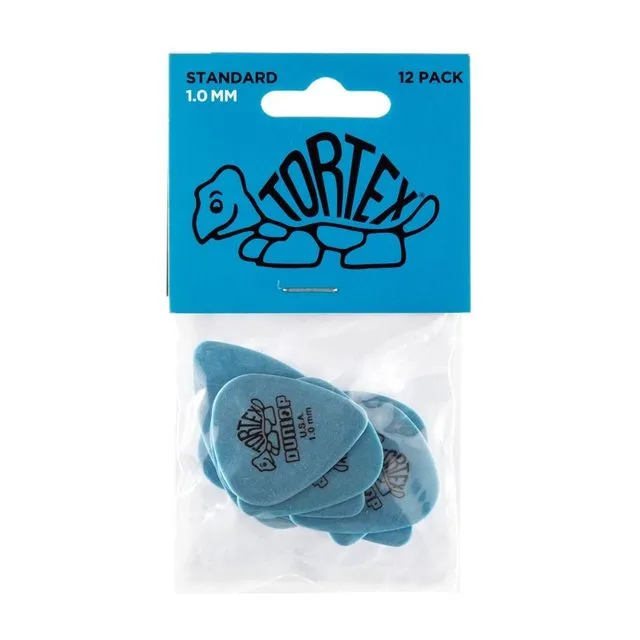 Dunlop Tortex Standard Guitar Picks - 12-Pack - 1.0mm - Blue