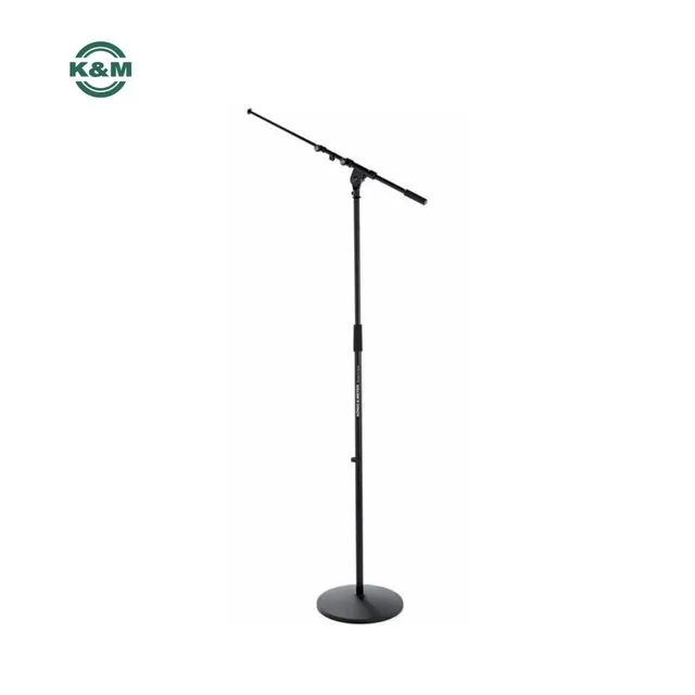 K&M - 26145 Mikrofonstativ svart - rund fot teleskop