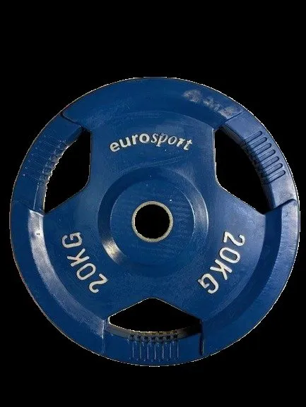Viktskiva gummi blå 20 kg 50 mm